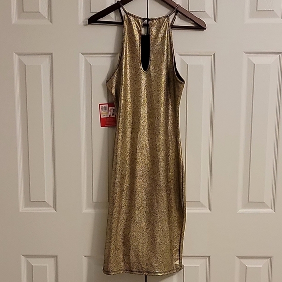 Marilyn Monroe Dress, Women's Gold Foil Bodycon Dress, Size Medium - Picture 6 of 10